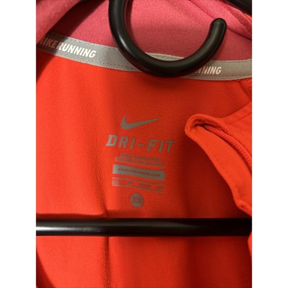 Nike Running Women’s Half Zip Pull Over Track Jacket Dri Fit Orange XS SHIRT - Picture 2 of 5